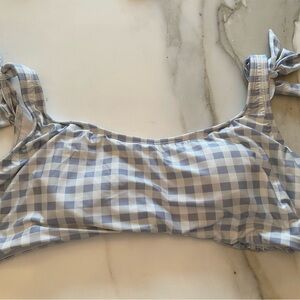 LC Lauren Conrad Light Blue Gingham Bikini Top